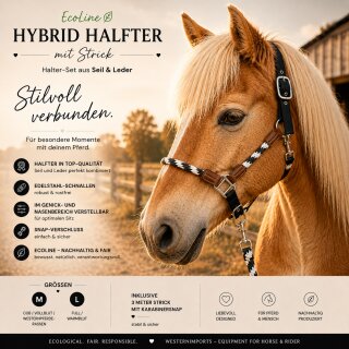 EcoLine Hybrid Halfter mit Strick schwarz-weiß