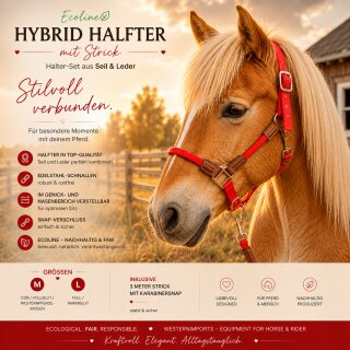 EcoLine Hybrid Halfter mit Strick rot