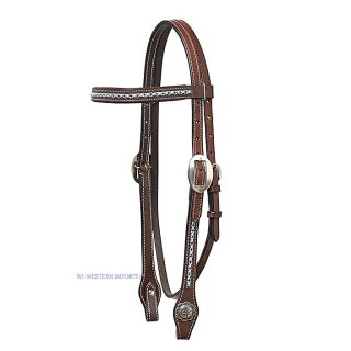 Westerntrense HORSEMAN´S TACK HEADSTALL w./ TURQUOIS STITCHING
