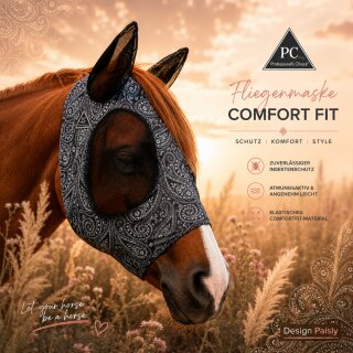 Comfort Fit Fliegenmaske PAISLY mit Ohrenschutz – Professional’s Choice