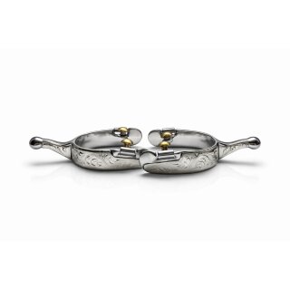 Kugelsporen Western kurz – German Silver, graviert