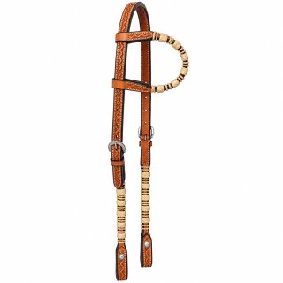 Westerntrense Einohr „Snake Dance“ – ProLine, Grade-A-Rindsleder, Rohhaut-Flechtung