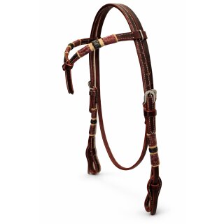 EE Tack Latigo Westerntrense SHOW – hochwertiges Latigoleder, Futurity-Stirnband, Quick-Change