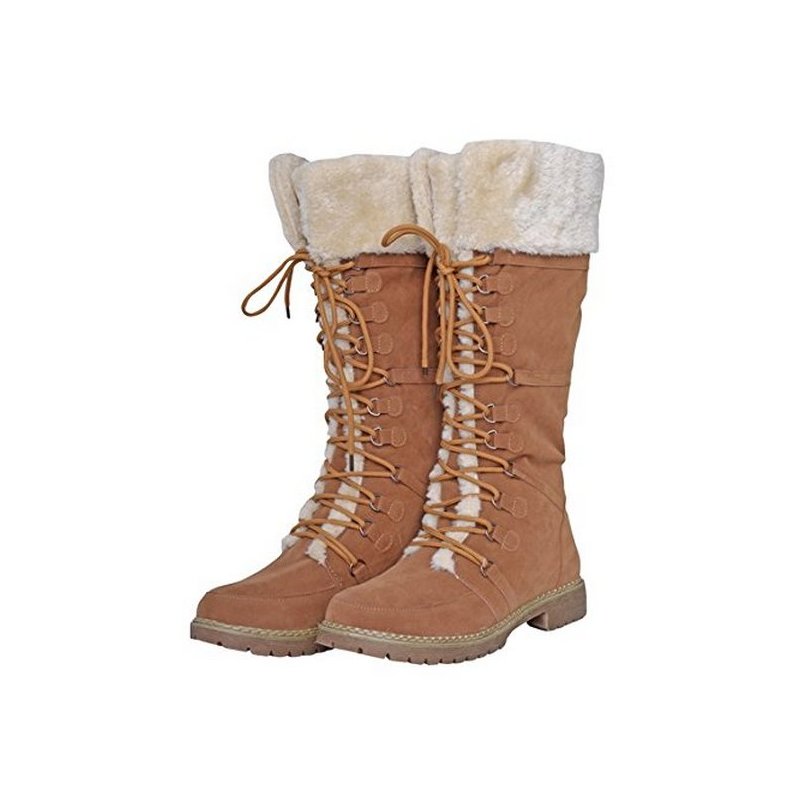 Bottes D'équitation Hiver HKM Robusta 9100 – Femmes, Imperméables, Chaudes, Velcro, Extérieur Coton/élasthanne, Doublure Polyester