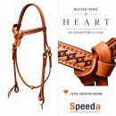 Westerntrense HEART aus US-Leder mit Herzpunzierung und Futurity-Stirnband