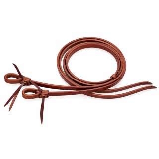 Westernzügel PONY aus Leder – Split Reins 180 cm x 13 mm, rotbraun