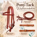 Westernzügel PONY aus Leder – Split Reins 180 cm x 13 mm, rotbraun