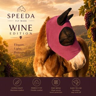 SPEEDA Fliegenmaske Wine – Lycra Fliegenmaske ohne Klettverschluss