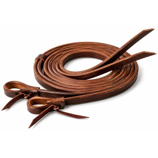 BCL Latigo Westernzügel Split Reins 240 cm (8 ft) – Lederzügel mit Waterloop Enden