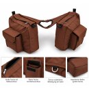Western Horn Satteltasche aus Nylon – 4 Taschen, Braun
