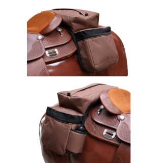 Sattelpacktasche - 3-fach mit einer Trinkflasche